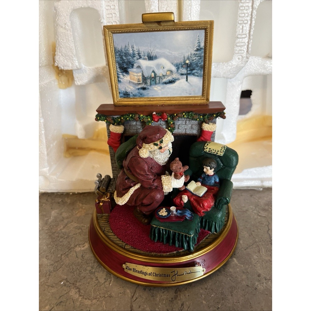 2005 The Blessings Of Christmas Thomas Kinkade Santa Lights Up #08868